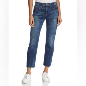 Frame Le Boy Raw Edge Blue Cropped Denim Jeans Size 27
